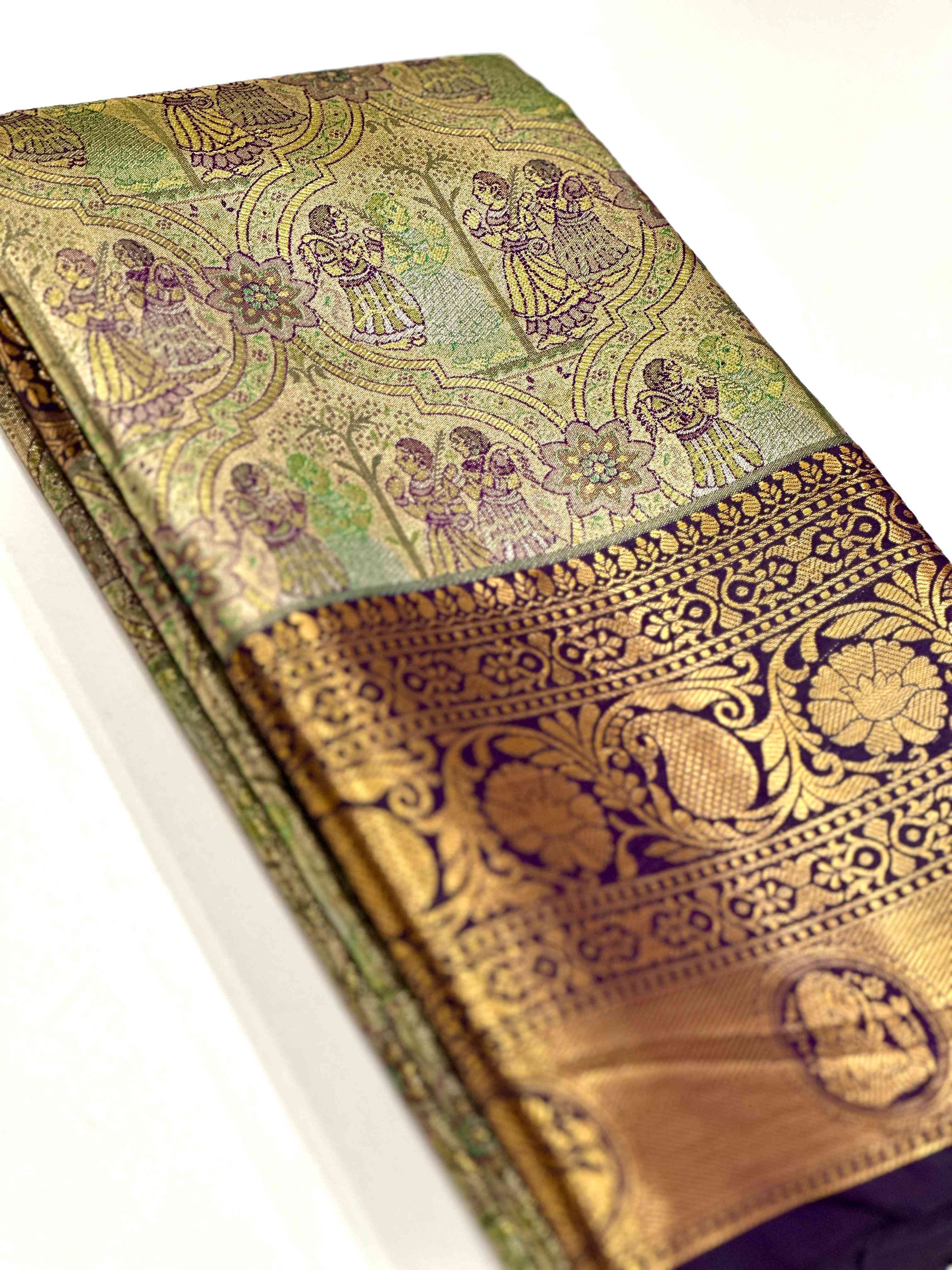 Purple Dharmavaram Silk Saree