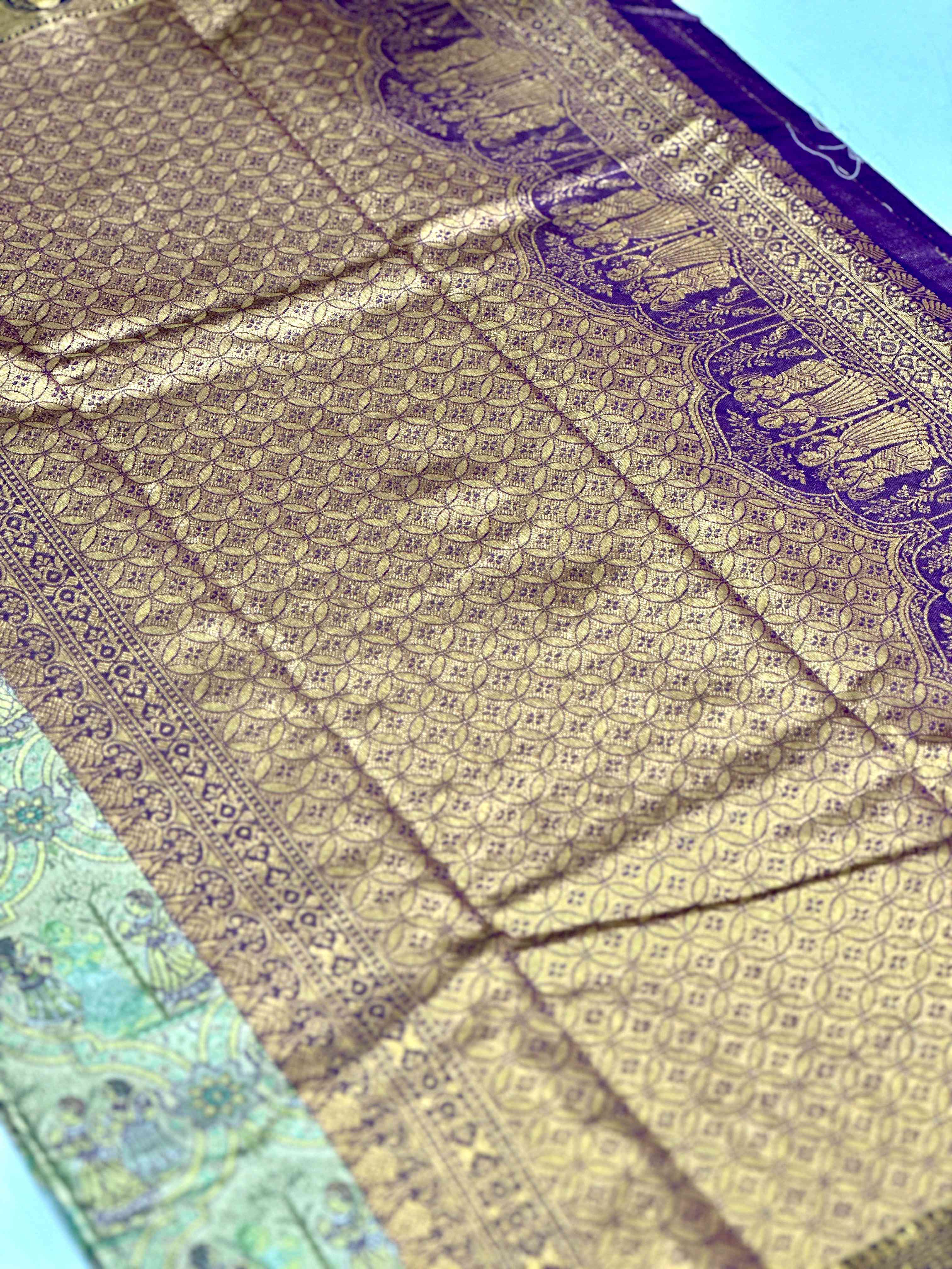 Purple Dharmavaram Silk Saree