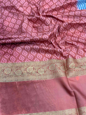 Royal Blue Silk Blend Lehriya Saree
