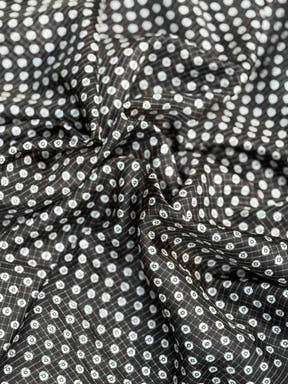 Black Tussar Chex Digital Kalamkari Print Saree