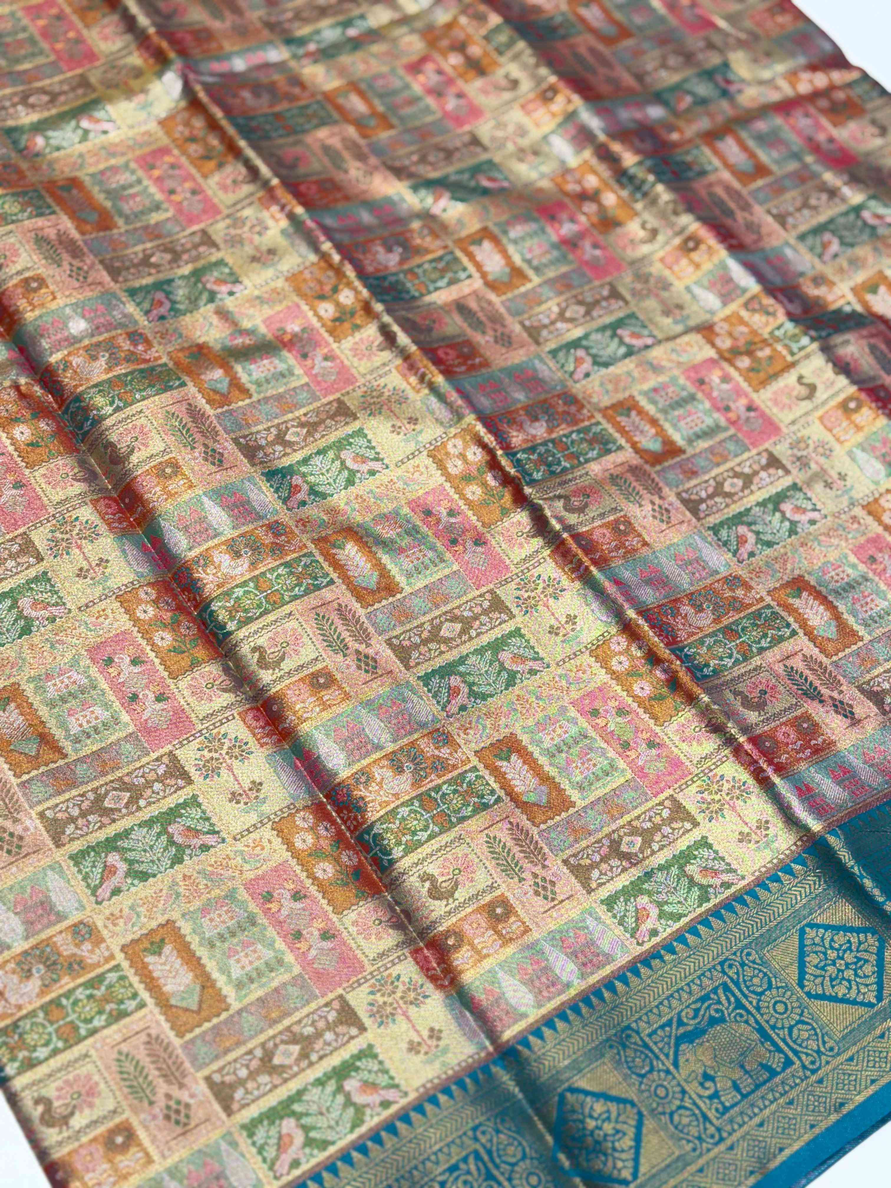 Dharmavaram Silk Patchwork Saree