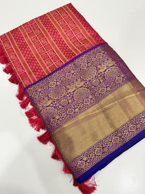 Banarasi Woven Design Saree With Zari Border