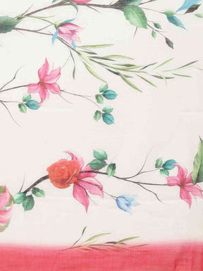 Beautiful Linen Floral Print Party Wear Saree Collection 