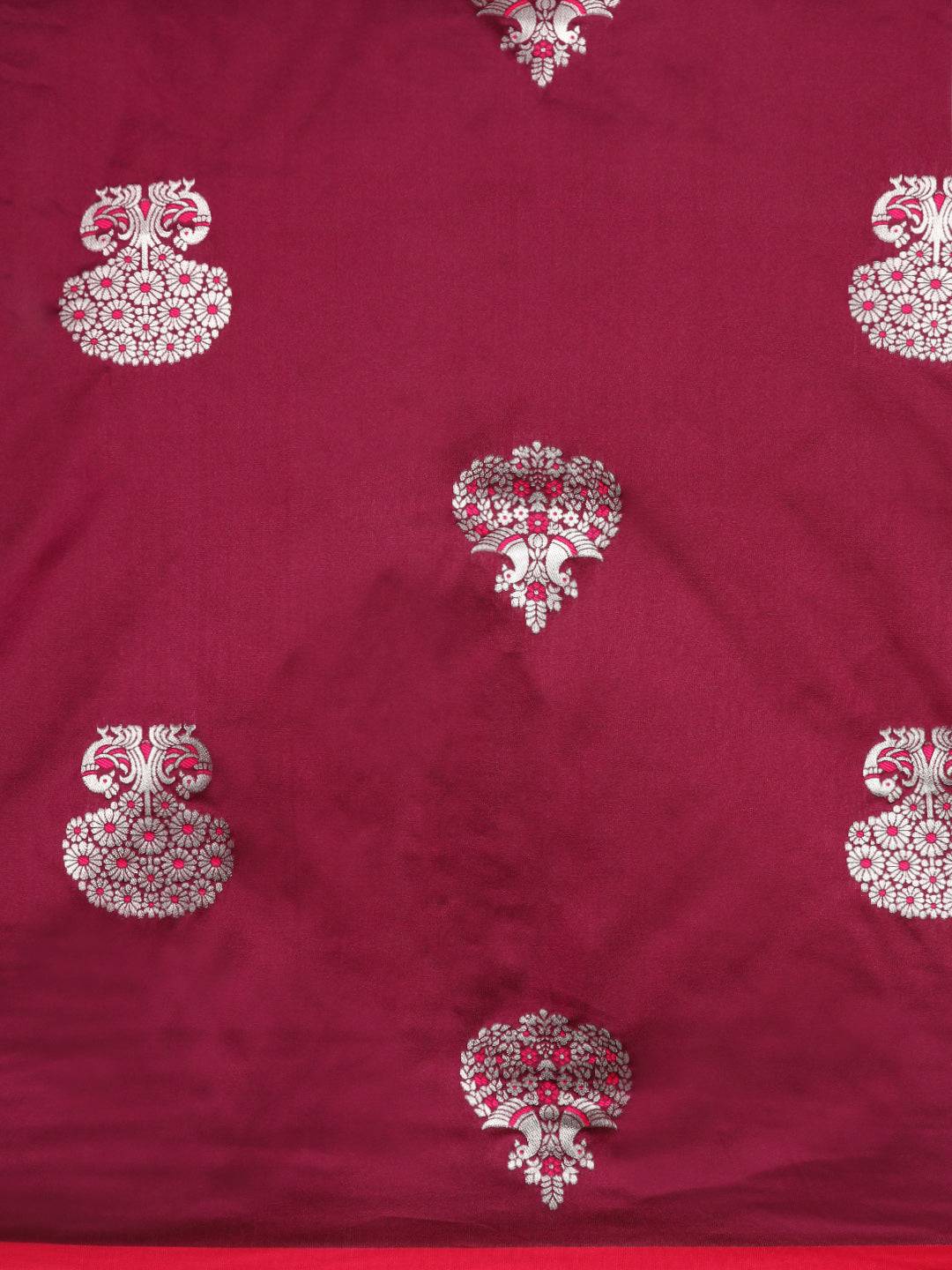 Wine Banarasi Silk Kanchi Zari Weaving Saree