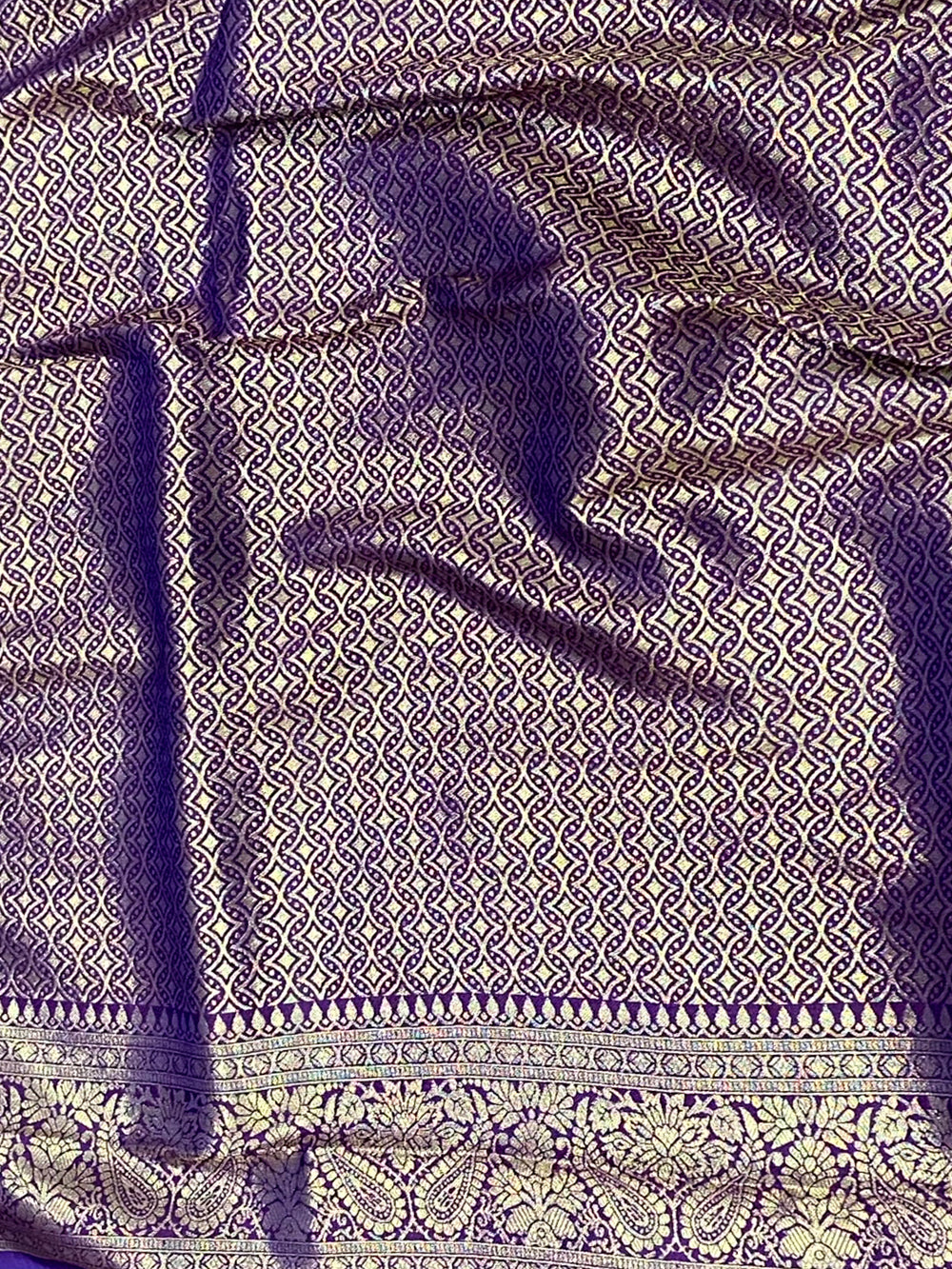 Radiant Stripes Banarasi Silk Saree