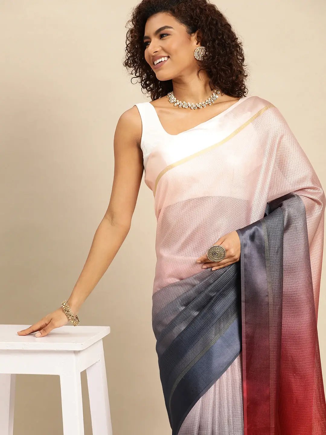 Ombre Soft Kota Doriya Party Wear Saree