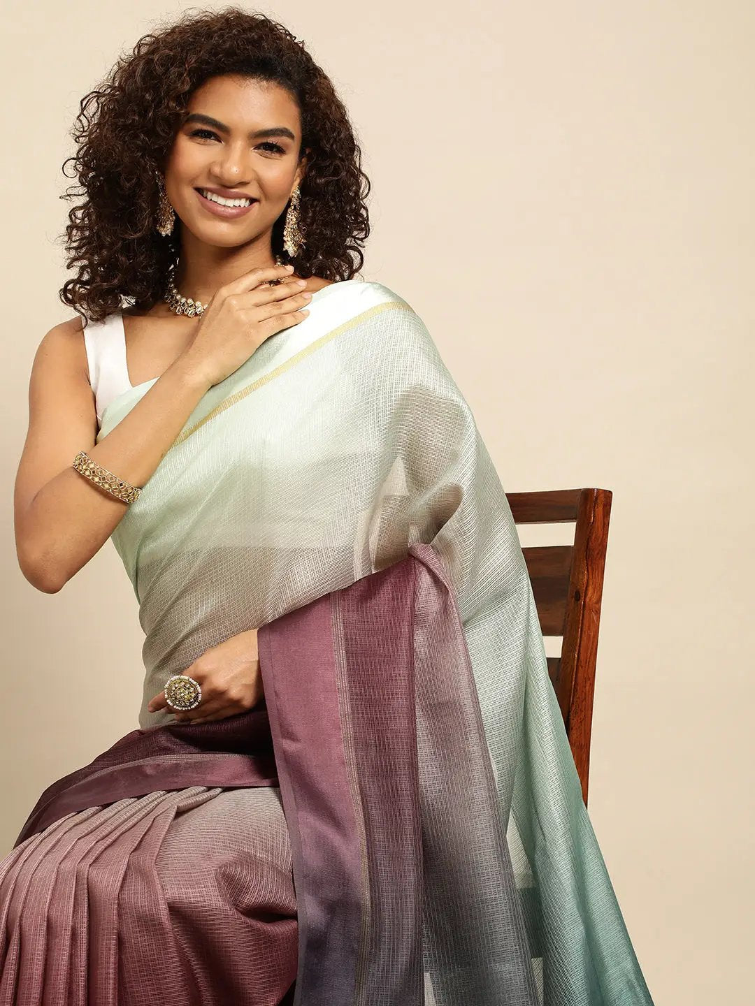 Ombre Soft Kota Doriya Party Wear Saree