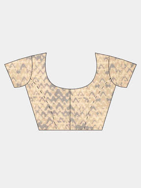 Blouse design for beige linen saree