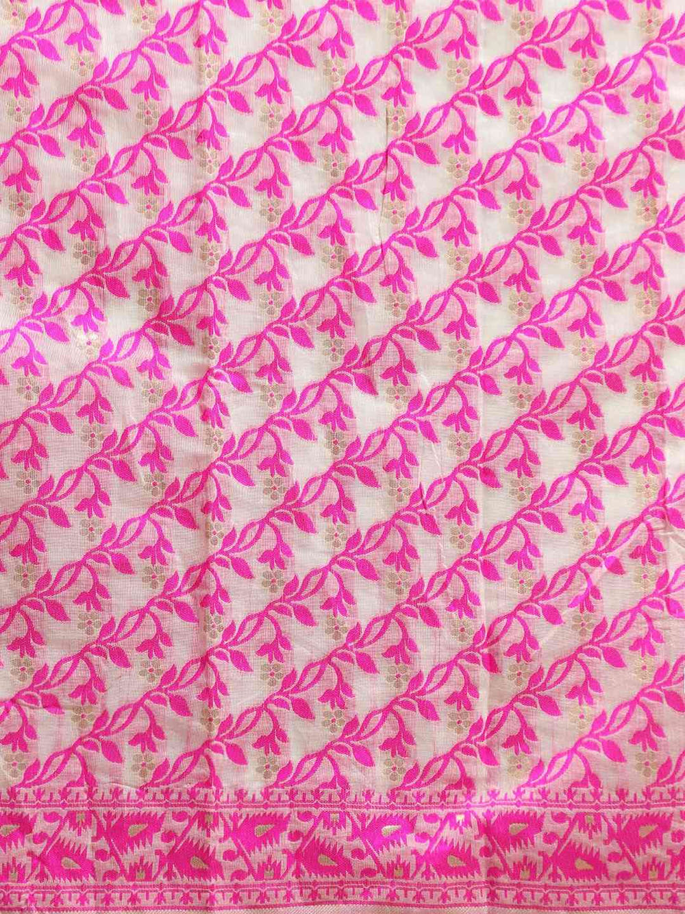  Jamdani Rani Colour Woven Silk Cotton Saree