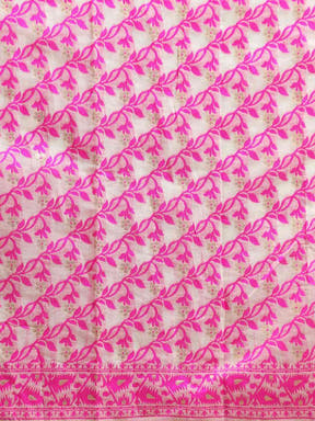  Jamdani Rani Colour Woven Silk Cotton Saree