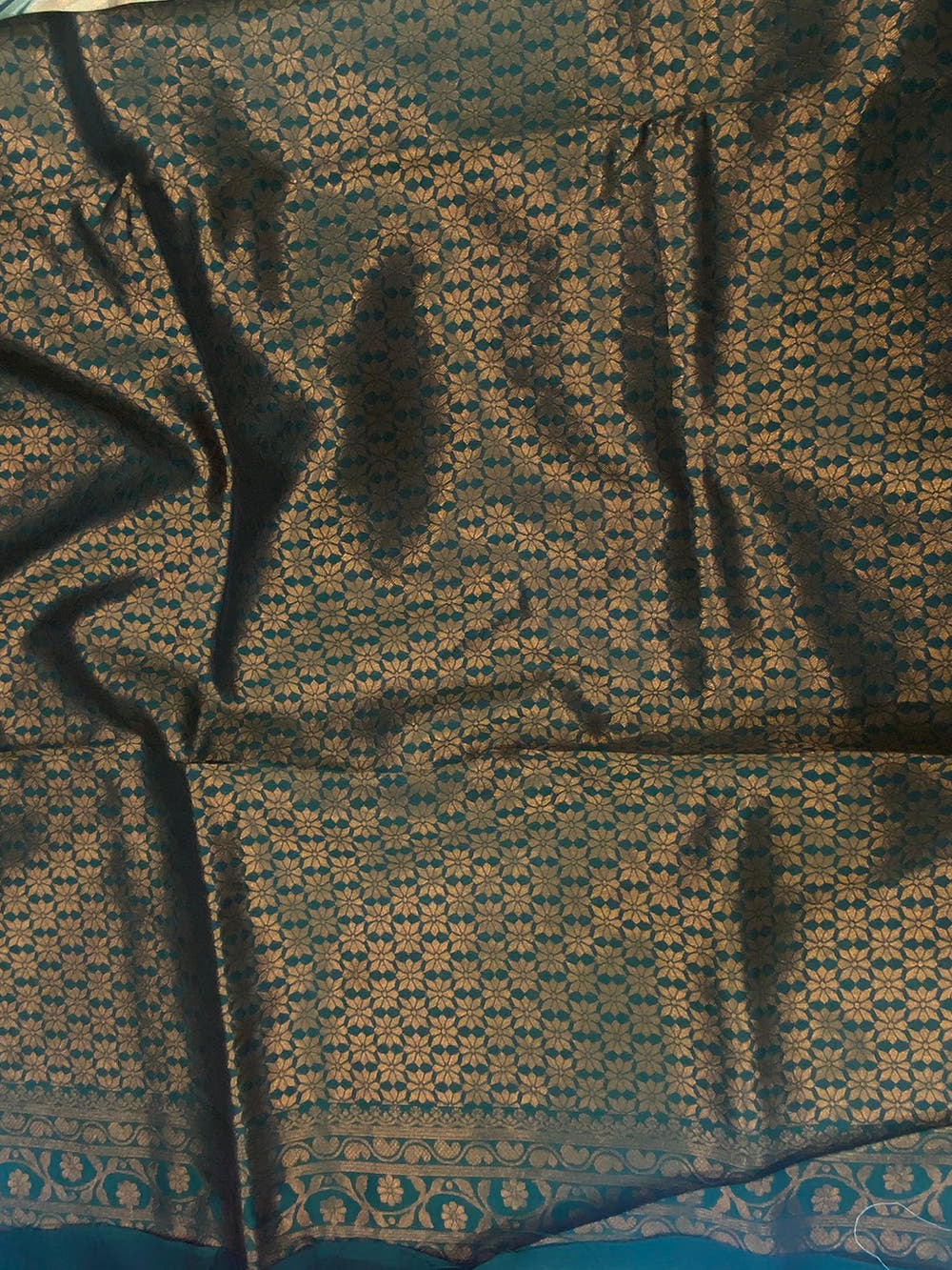 Brown Tussar Silk Zari Weaving Ikkat Saree

