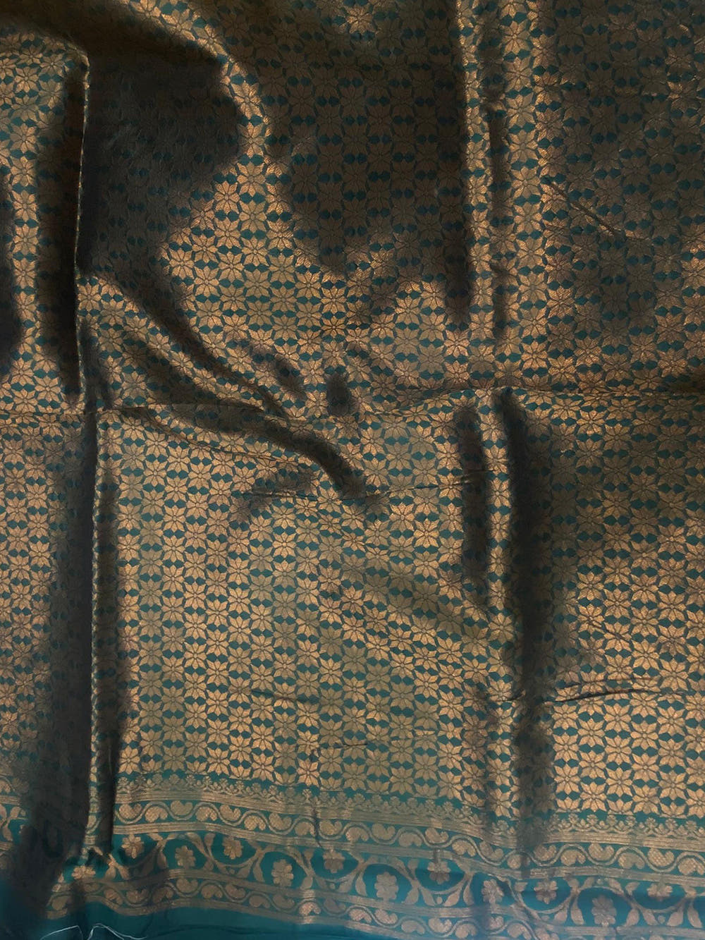 Mustard Tussar Silk Zari Weaving Ikkat Saree

