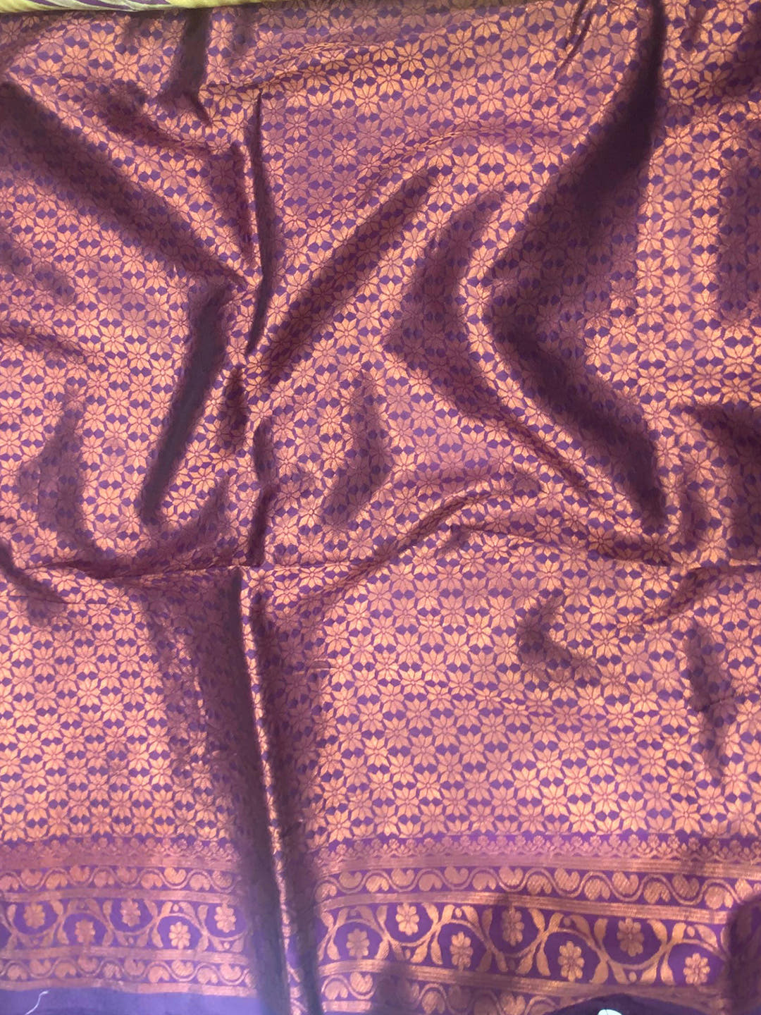 Olive Tussar Silk Zari Weaving Ikkat Saree

