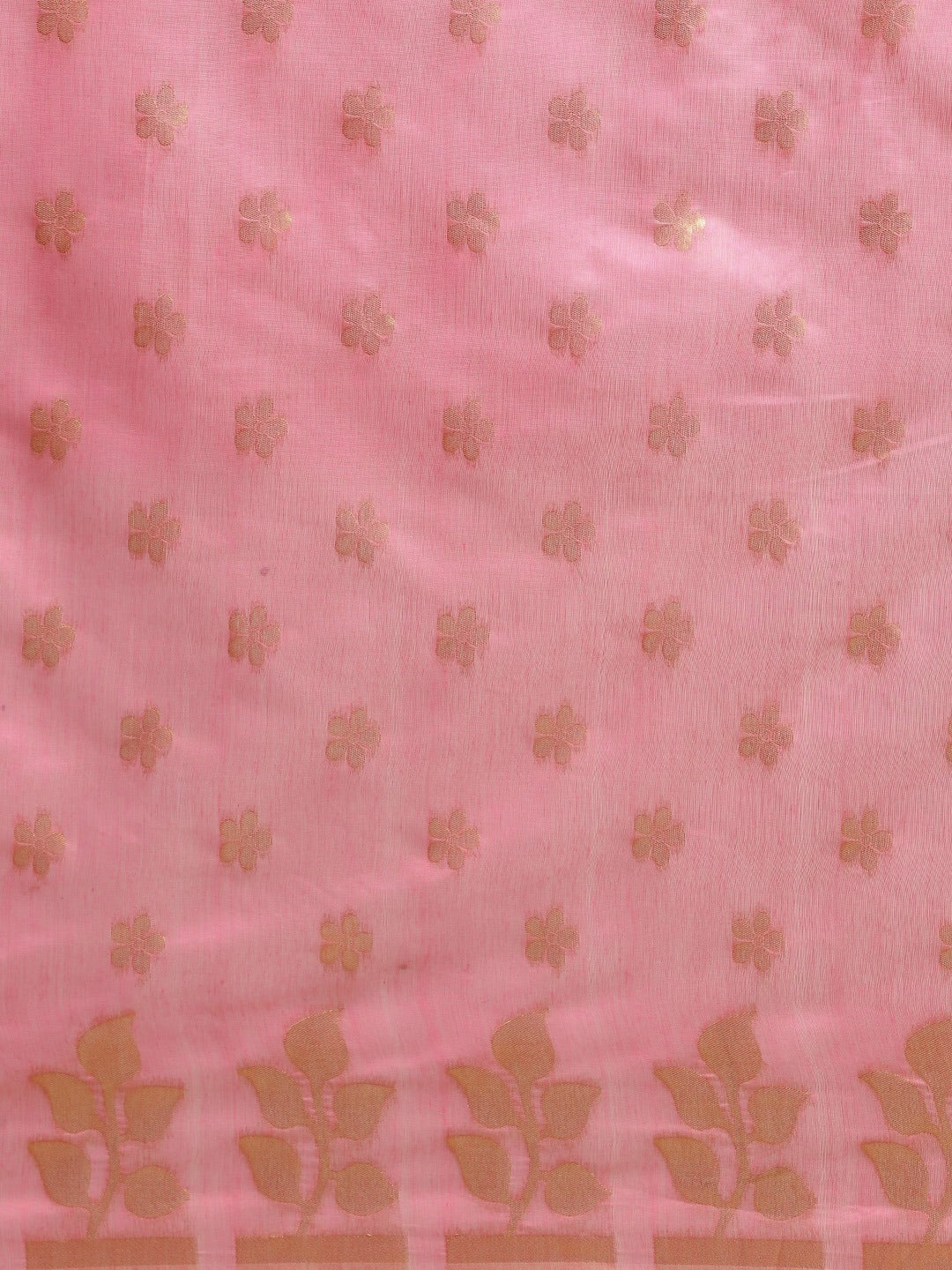  Jamdani Zari Silk Cotton Saree in Pink Colour