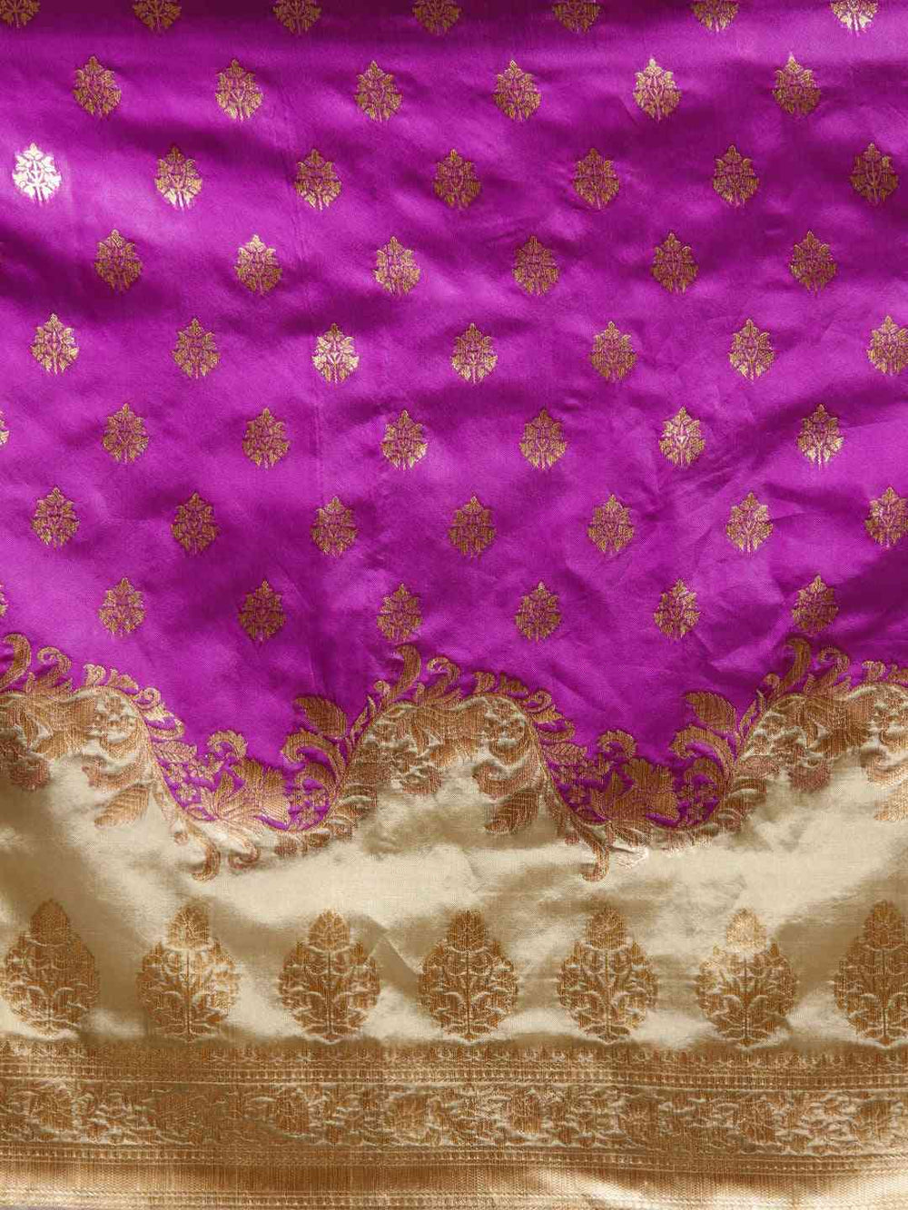 Latest Banarasi Purple Colour Silk Saree with Ethnic Motifs