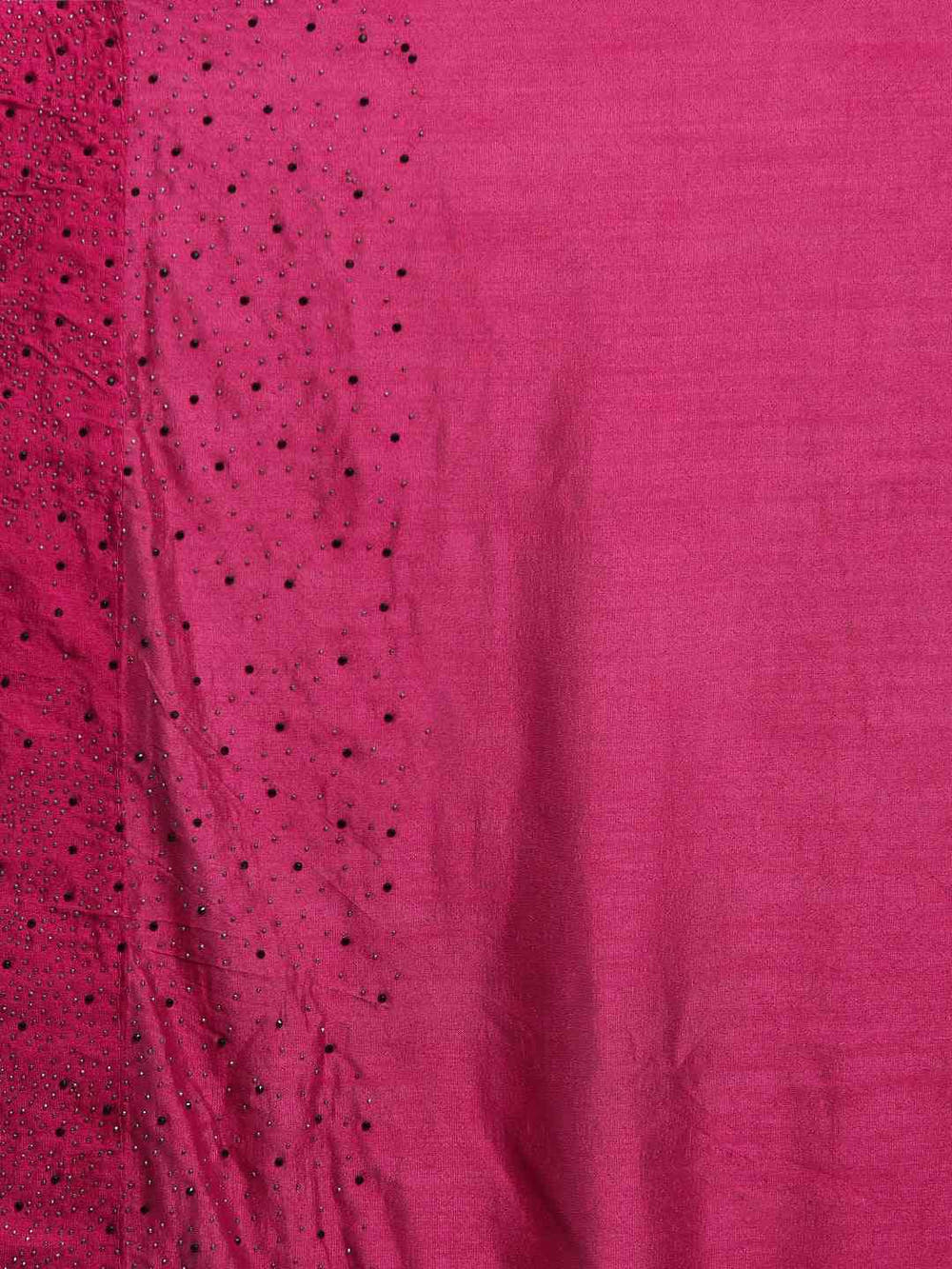 Wine Colour Solid Print With Embellished Border Saree