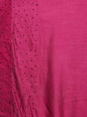 Wine Colour Solid Print With Embellished Border Saree