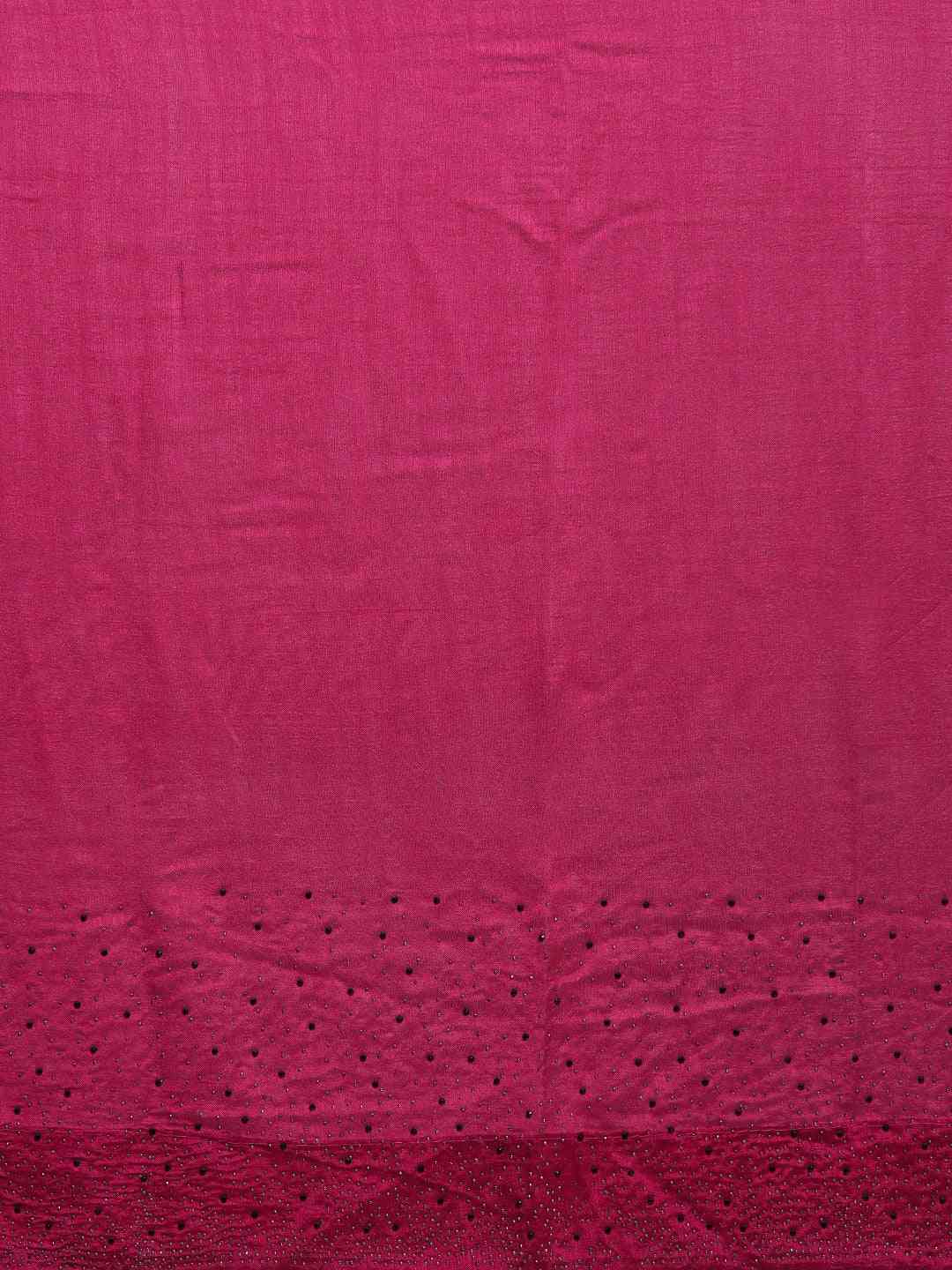 Wine Colour Solid Print With Embellished Border Saree