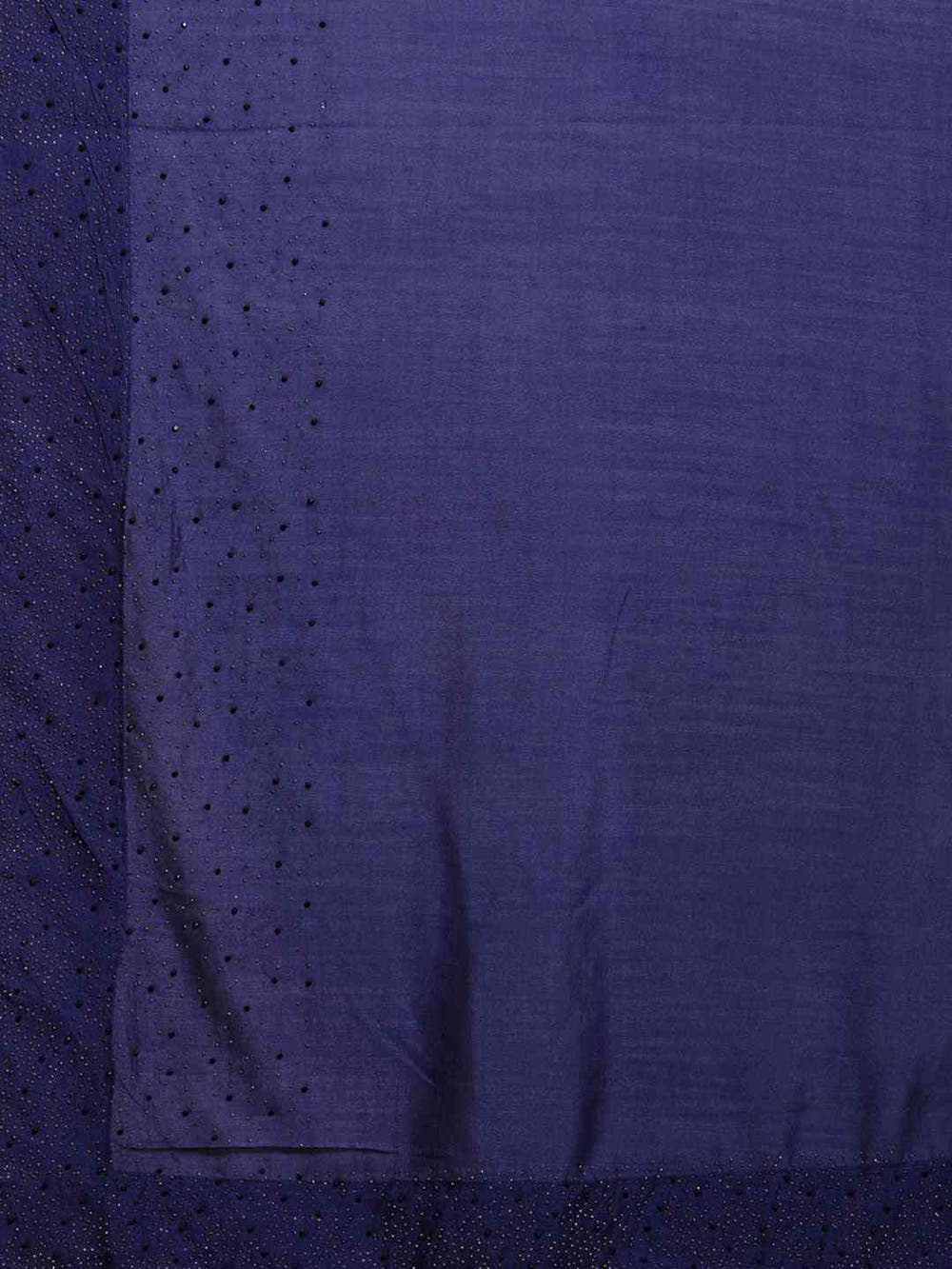 Stylish Navy Solid Print Saree with Embellished Border