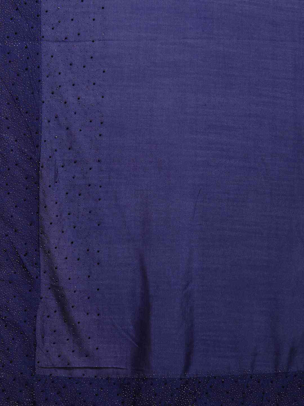 Stylish Navy Solid Print Saree with Embellished Border