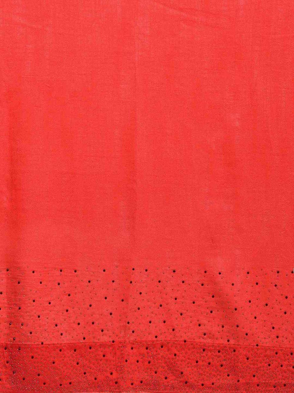 Stylish Red Saree with Solid Print & Embellished Border 