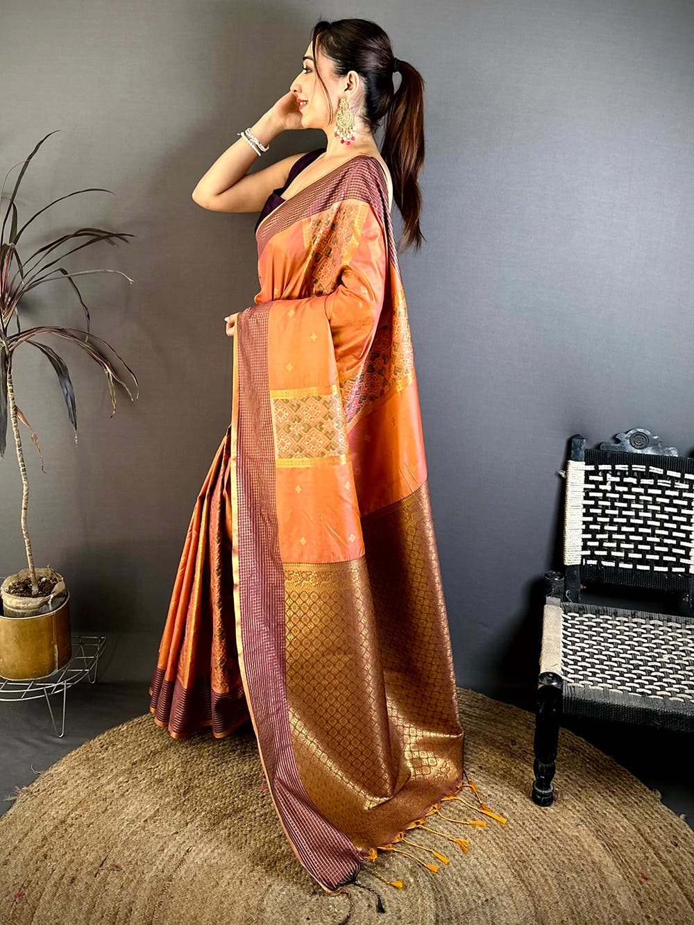 Celebrity Soft Silk Ikkat Pochampally Saree - view 3