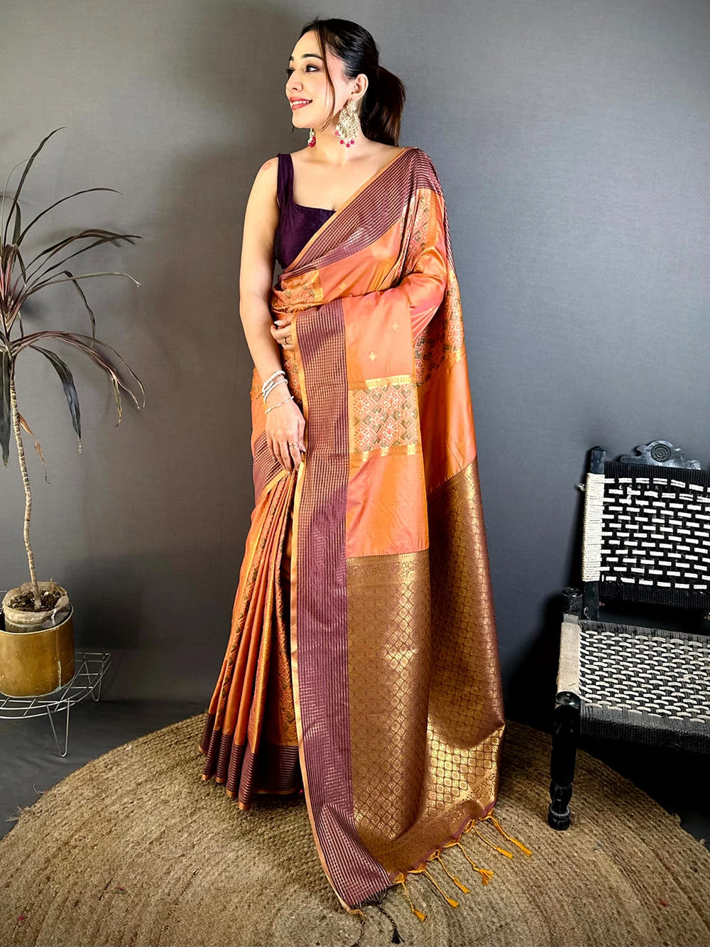 Celebrity Soft Silk Ikkat Pochampally Saree - view 4