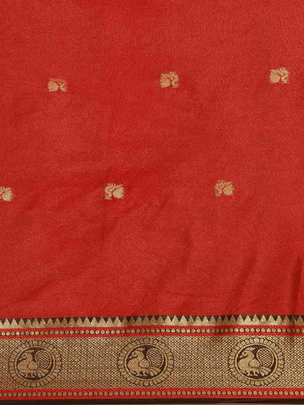 Trendy Red Zari Silk Cotton Paithani Saree