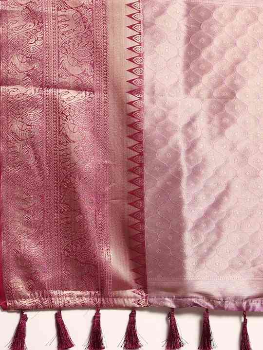  Zari Border Lehria Purple Colour Party Wear Saree