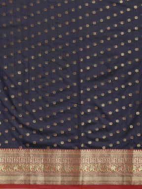 Stylish Banarasi Navy Colour Silk Saree