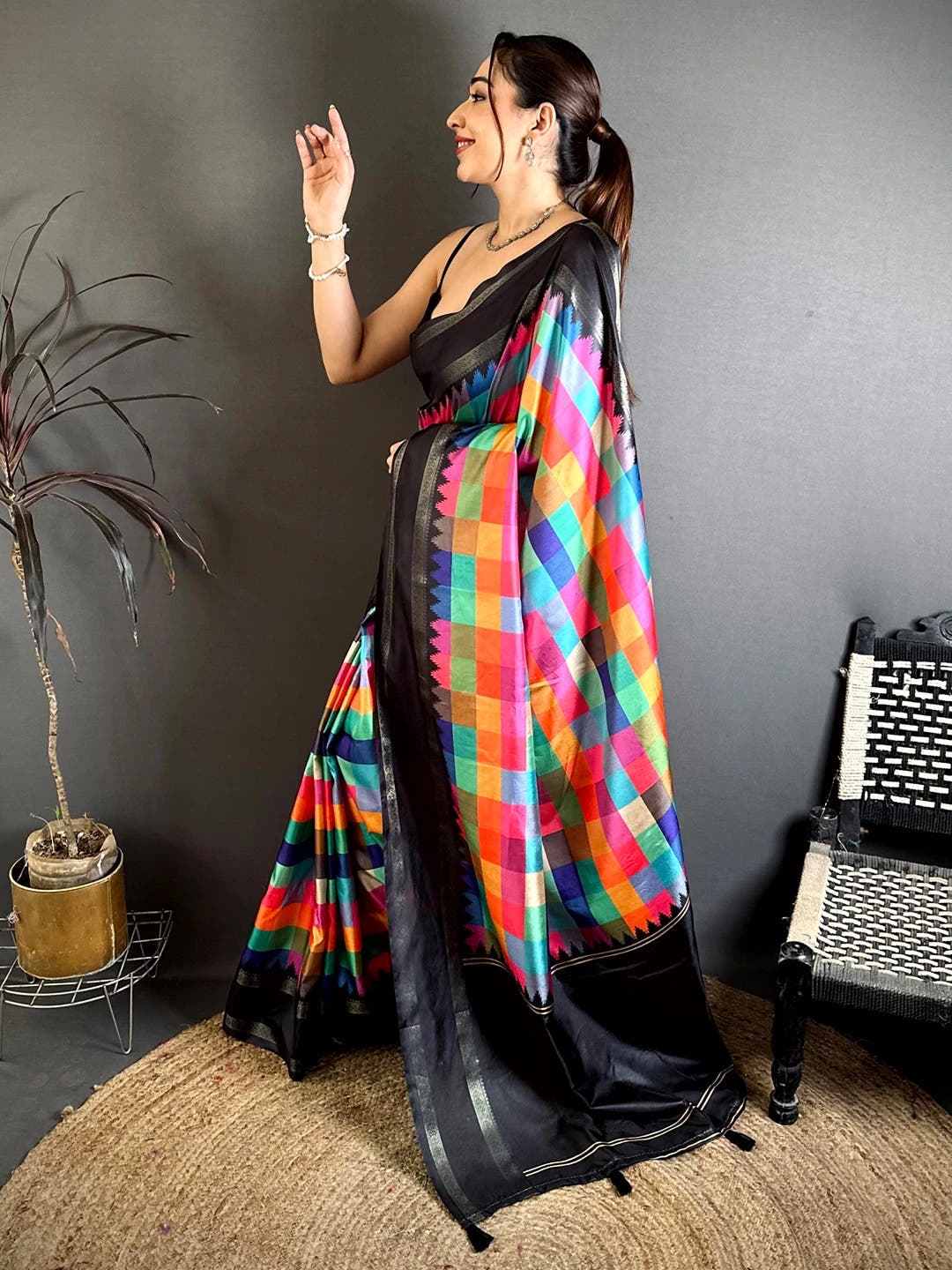 Exclusive Paalum Pazhamum Printed Silk Saree - view 2