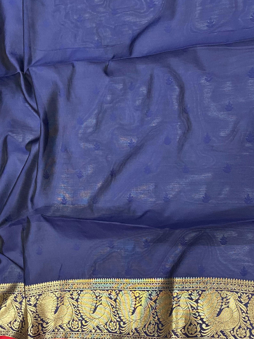 Red Banarasi Silk Saree With Pattu Zari Border