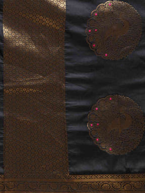 Banarasi Black Colour Silk Woven Design Saree 