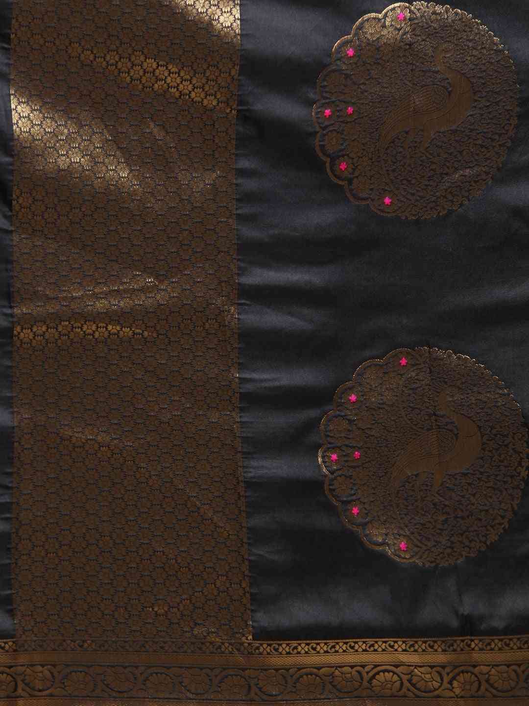 Banarasi Black Colour Silk Woven Design Saree 