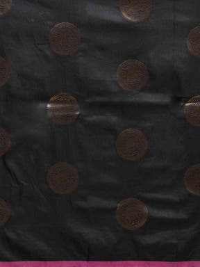 Kanjivaram Black Colour Silk Blend Woven Design Saree
