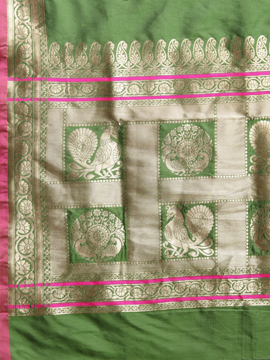  Kanjivaram Bottle Green Silk Saree