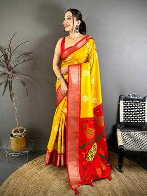 Mustard Soft Dola Shibori Print Saree