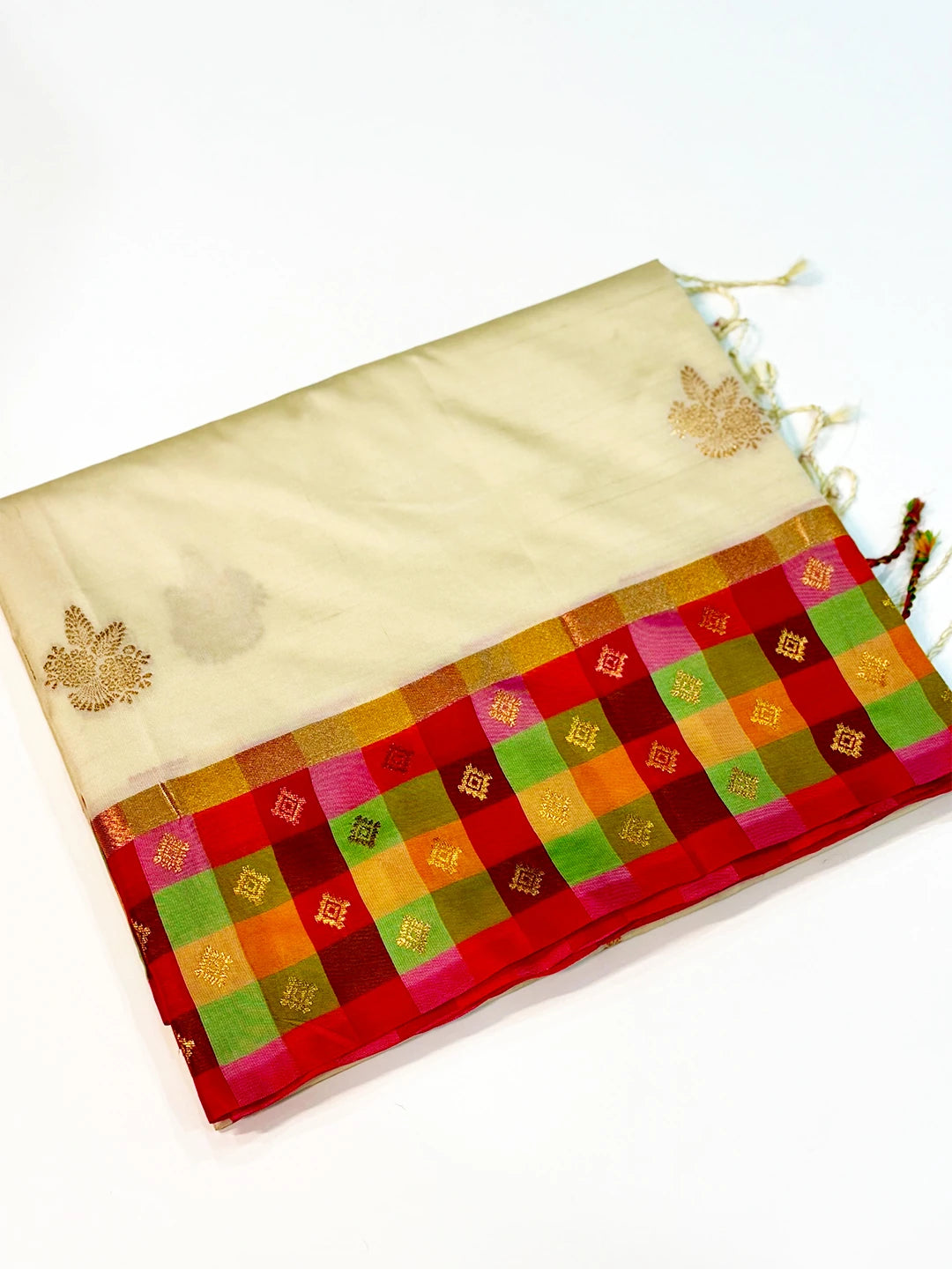 White Soft Silk Paalum Pazhamum Border Saree