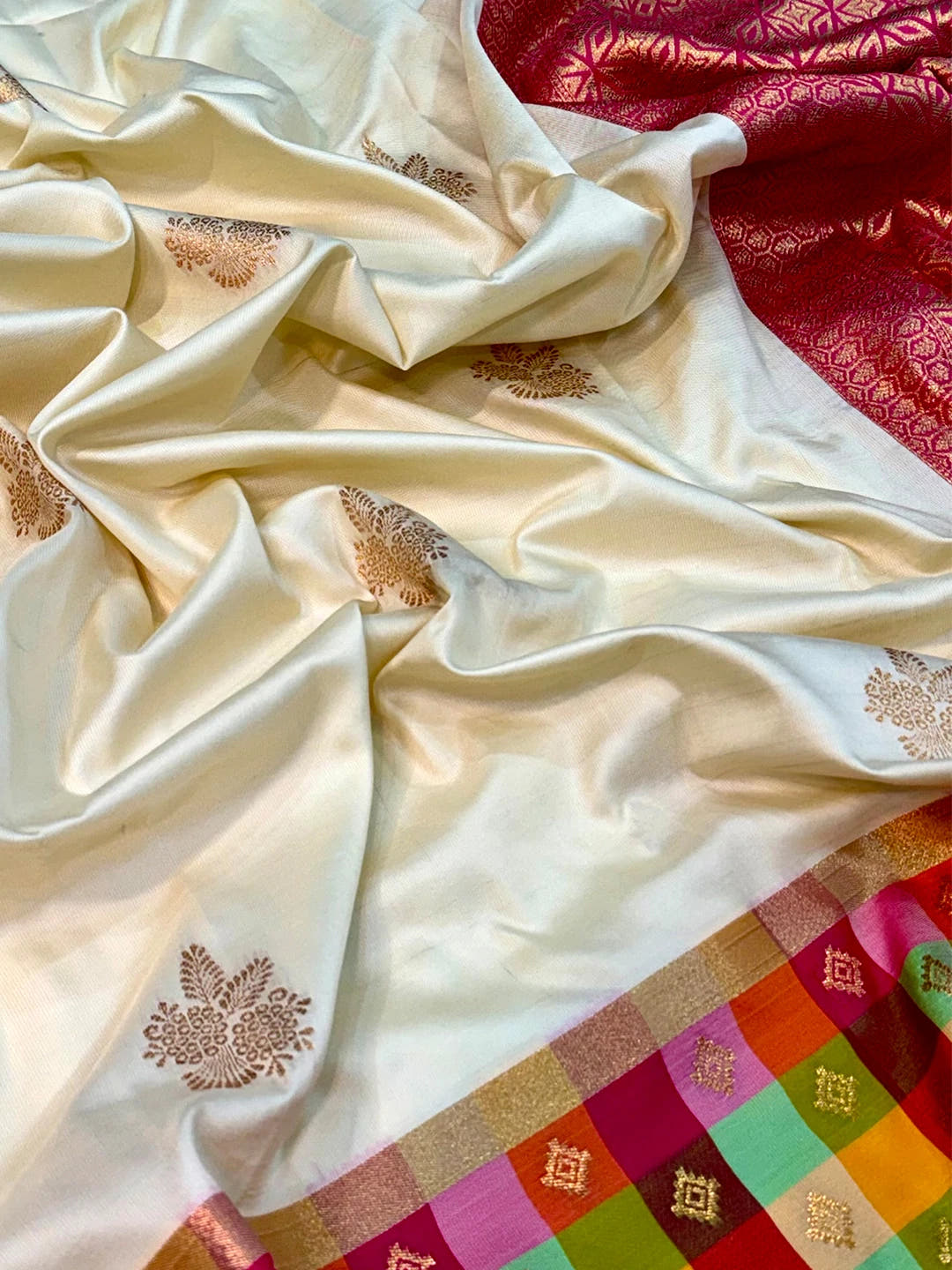 White Soft Silk Paalum Pazhamum Border Saree