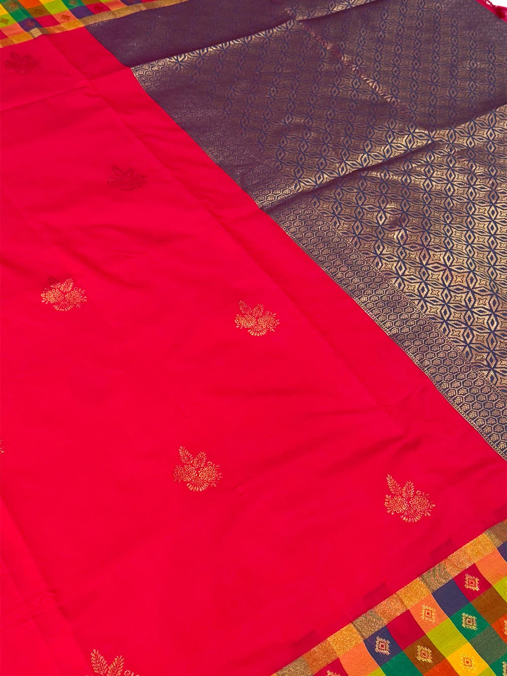 Pink Soft Silk Paalum Pazhamum Border Saree