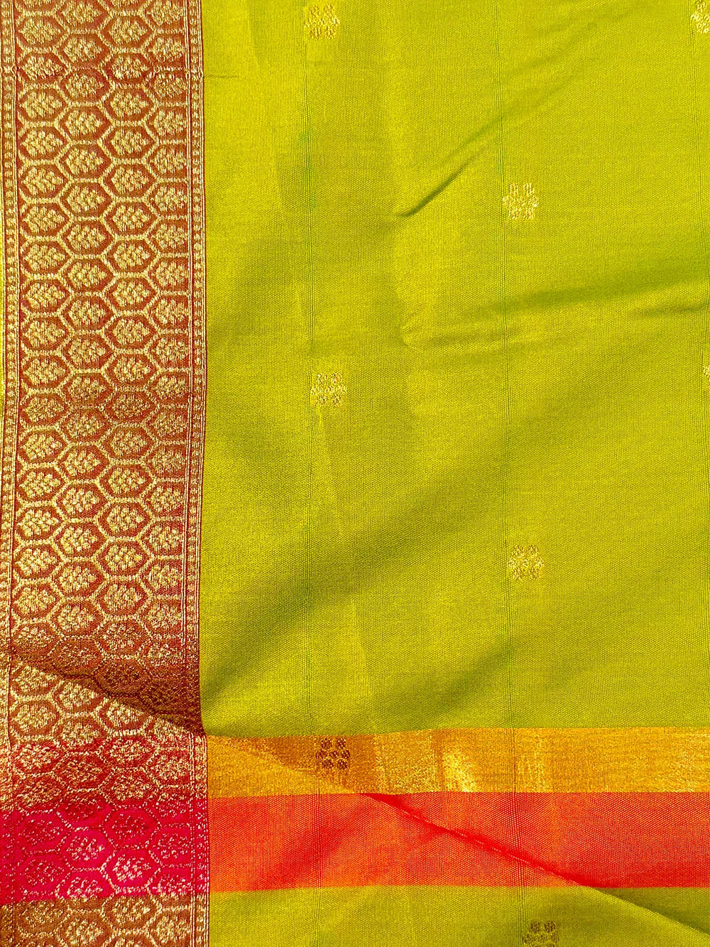Lime Soft Silk Paalum Pazhamum Border Saree