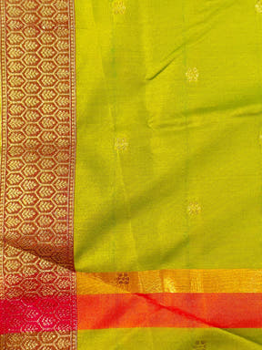 Lime Soft Silk Paalum Pazhamum Border Saree