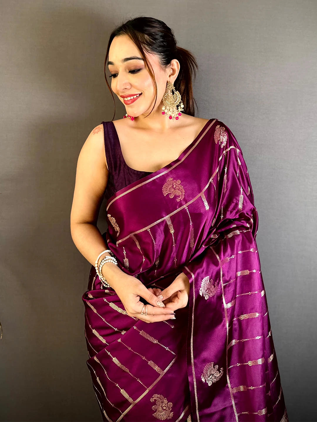 Artisan Mashru Silk Zari Weaving Saree