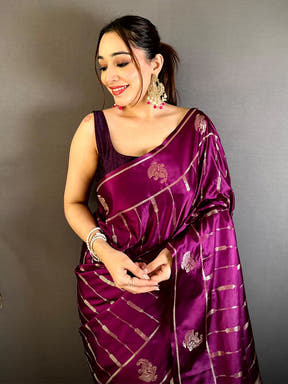 Artisan Mashru Silk Zari Weaving Saree
