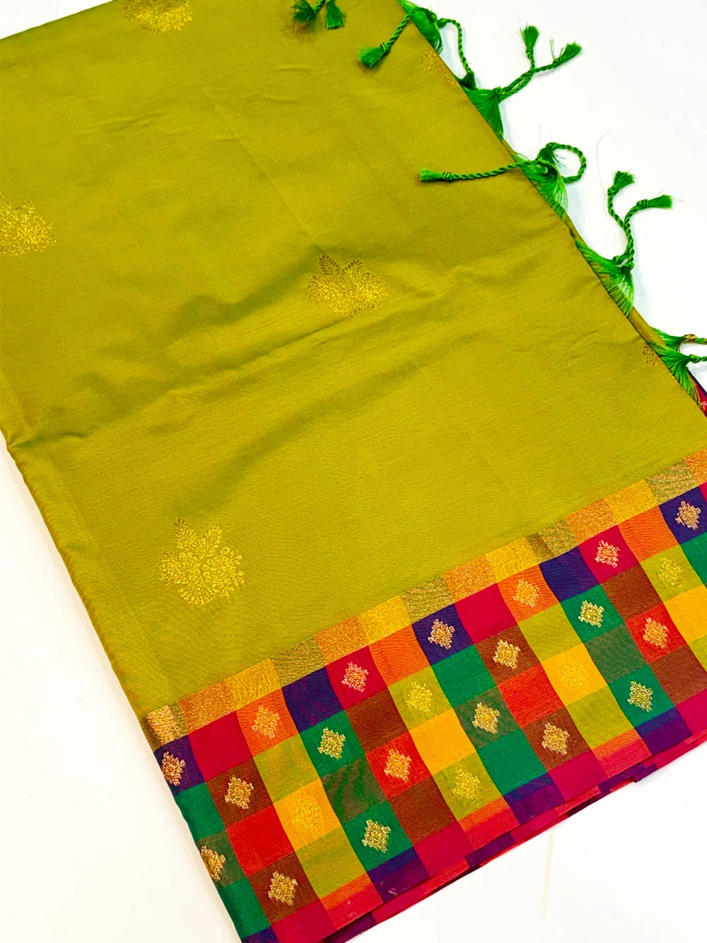 Lime Soft Silk Paalum Pazhamum Border Saree