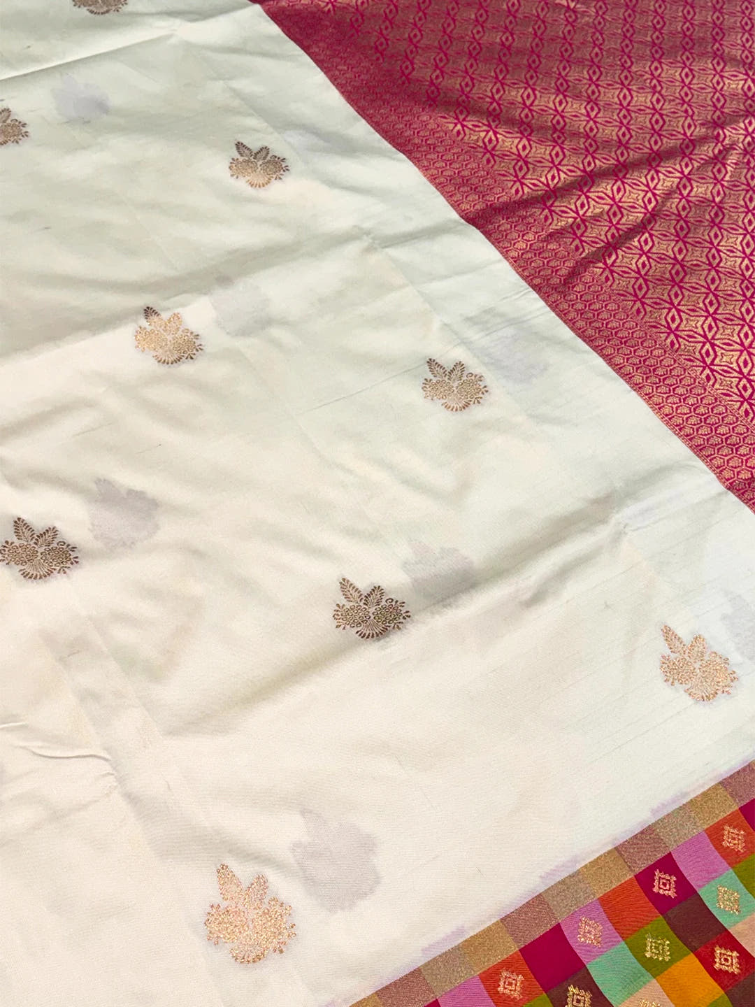White Soft Silk Paalum Pazhamum Border Saree