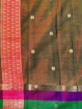 Green Soft Silk Paalum Pazhamum Border Saree