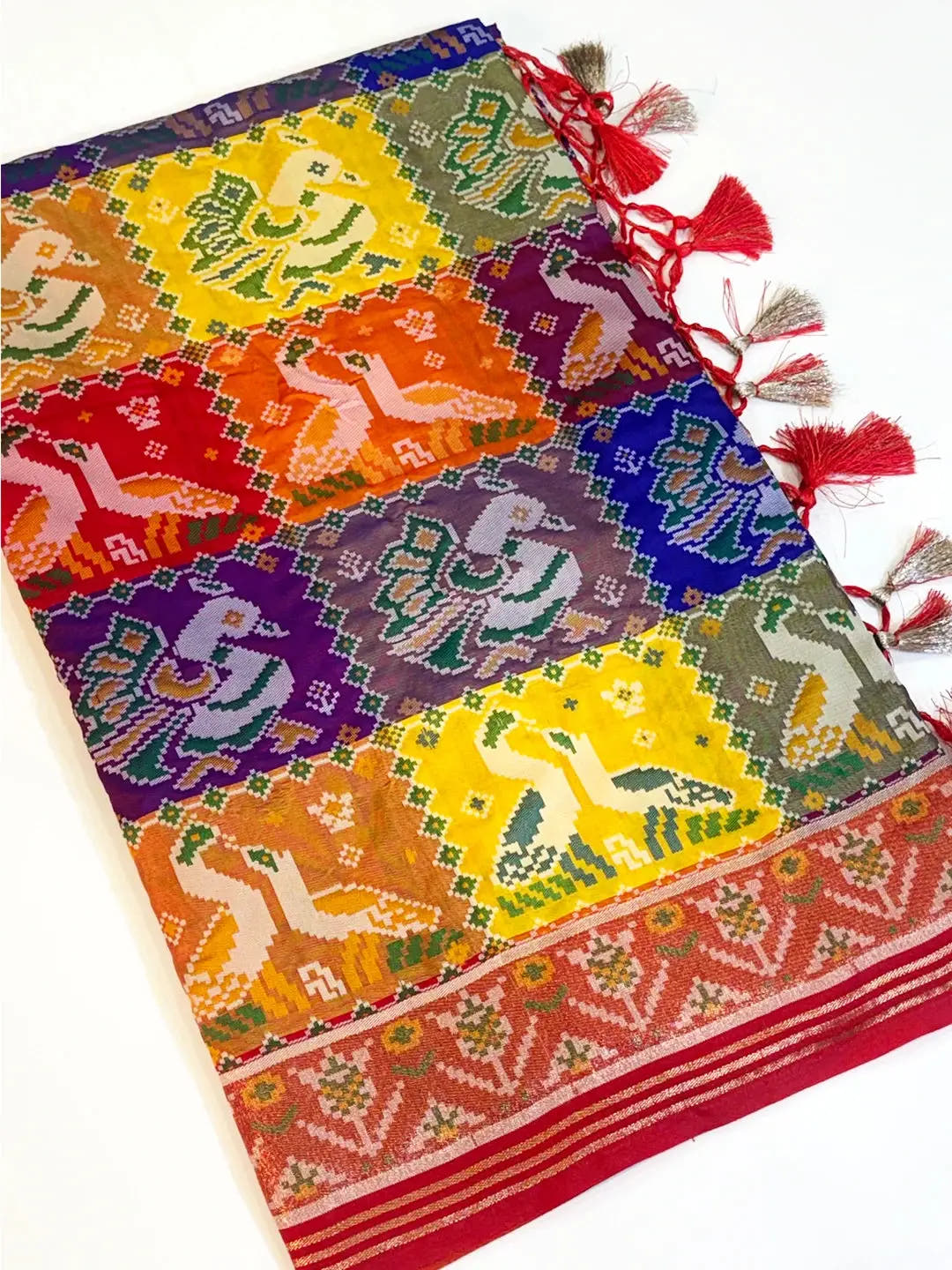 Exclusive Multicolour Checks Soft Silk Saree