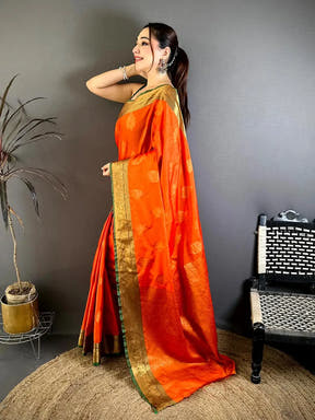 Regal Katan Tussar Feel Zari Border Saree