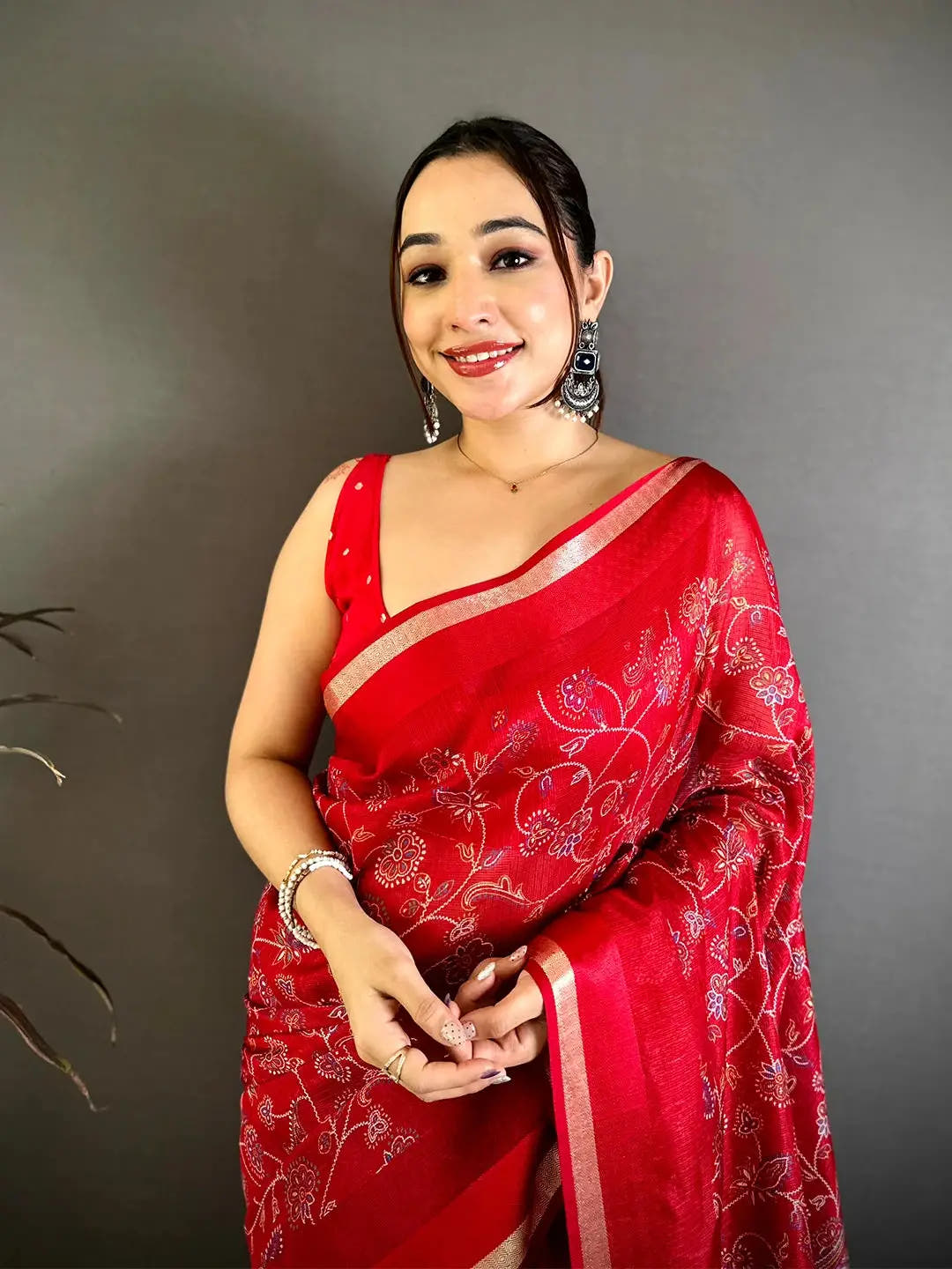 Red Soft Kota Doriya Satin Border Saree